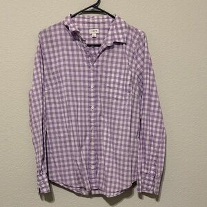 J. Crew Lavender Plaid Shirt